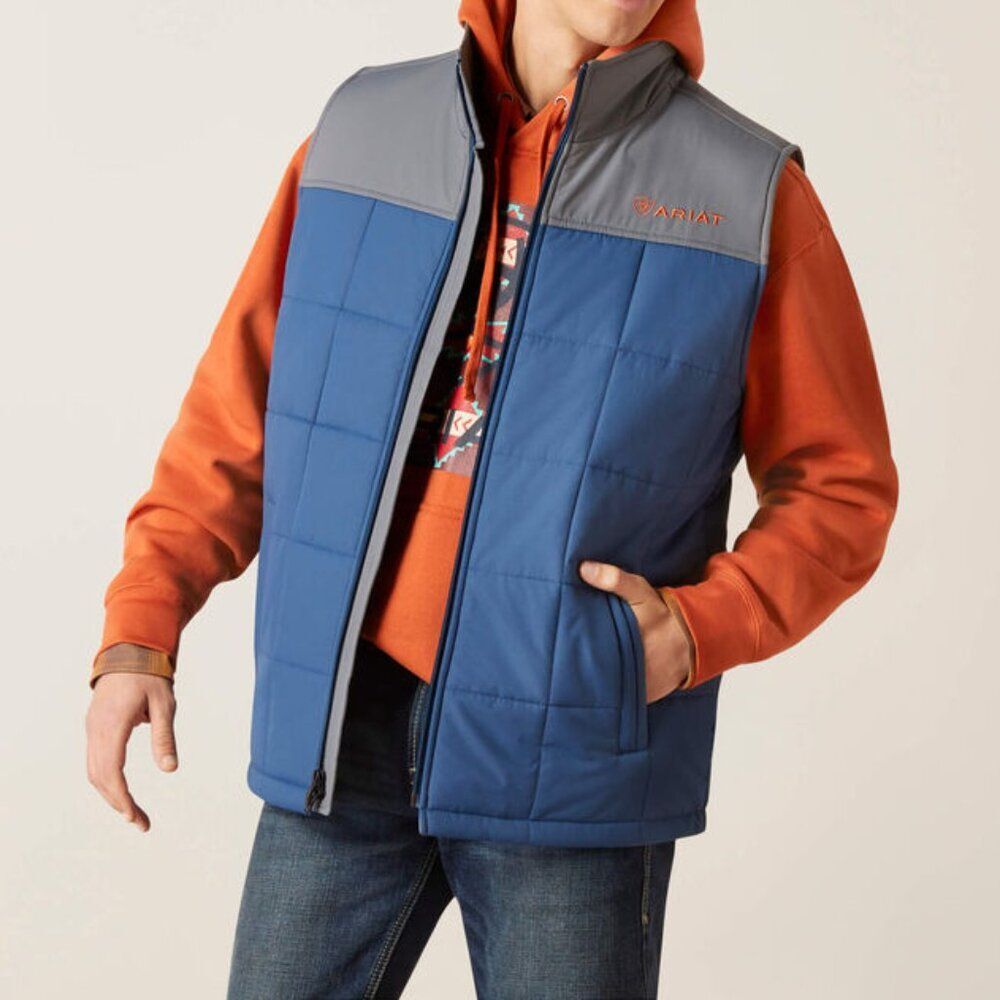 Ariat Crius Insulated Vest Men's Size XXL Tall Blue and Grey 10046732